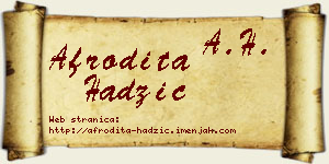 Afrodita Hadžić vizit kartica